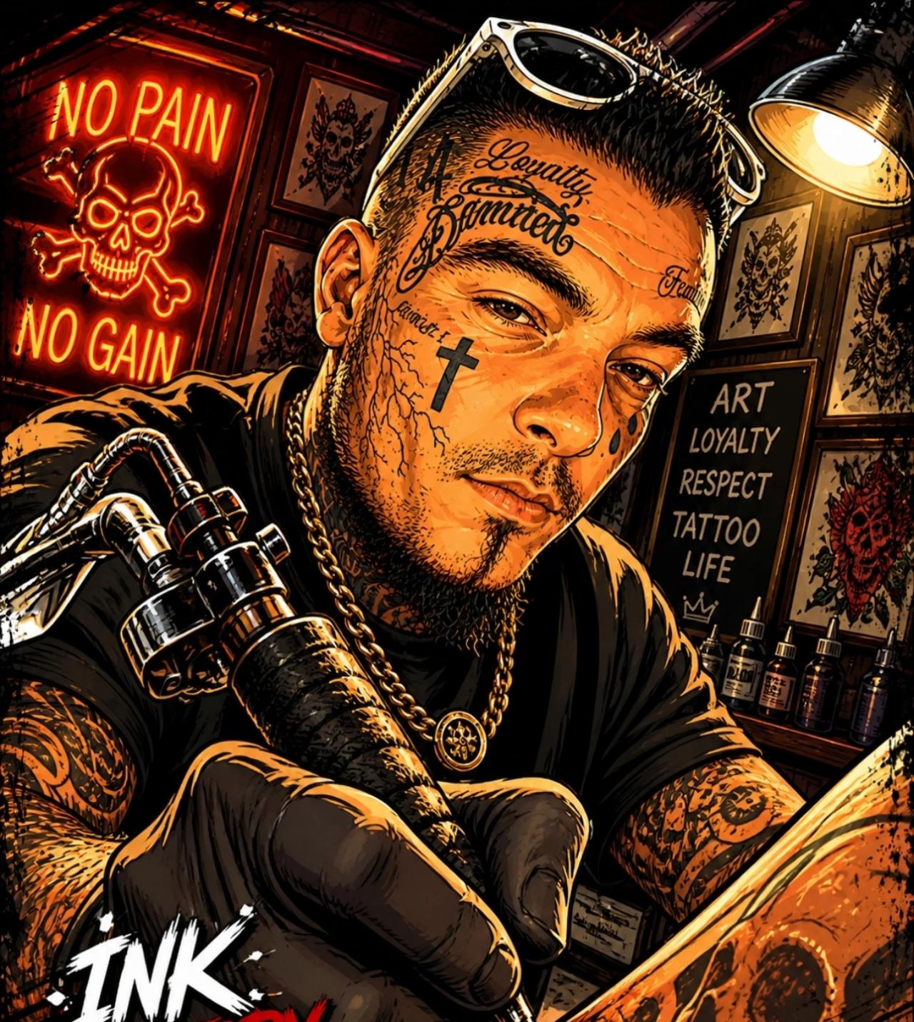 Portrait du tatoueur de Diablo's Ink Tattoo, studio de tatouage à Serquigny dans l'Eure
